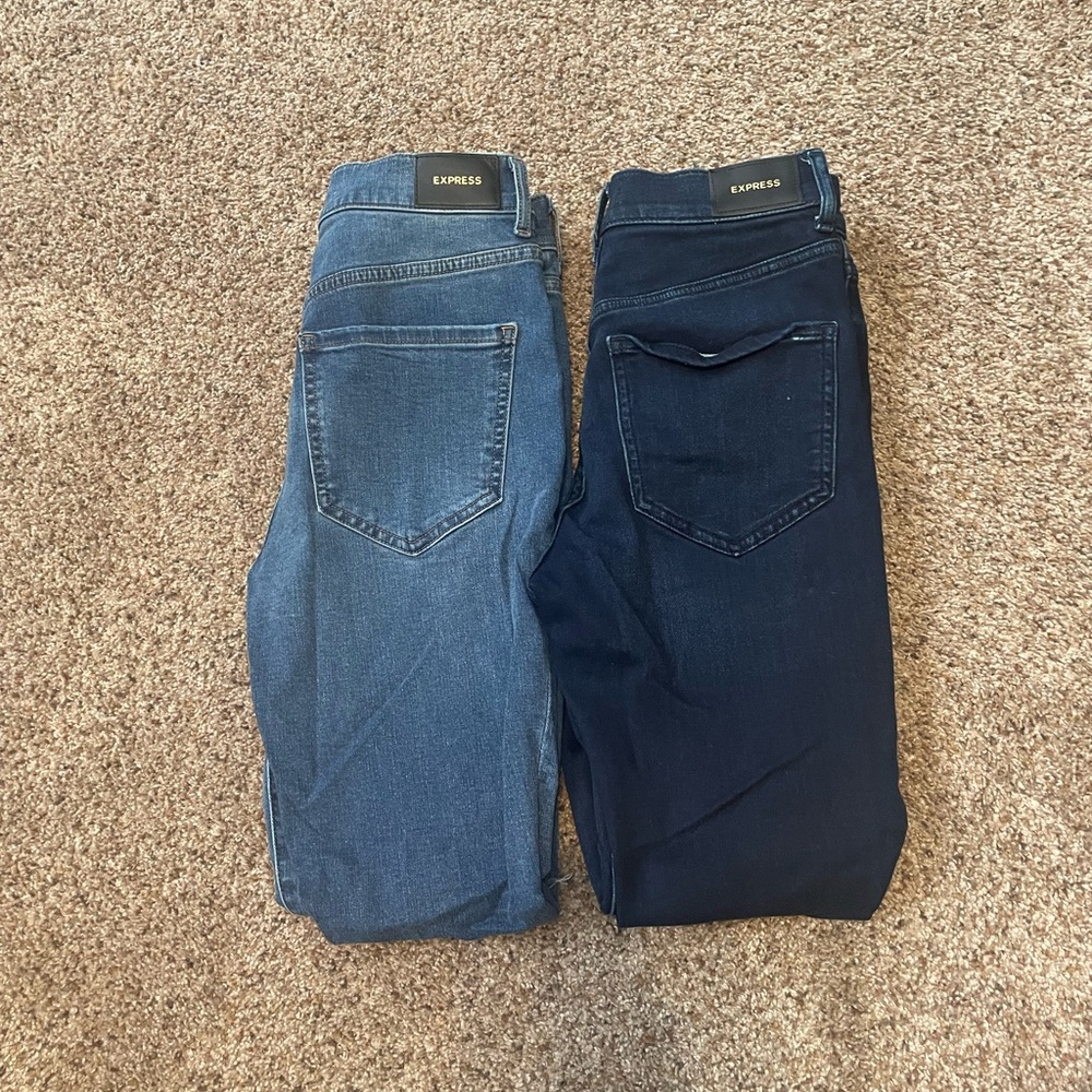 Two for $20 Express skinny jeans.
